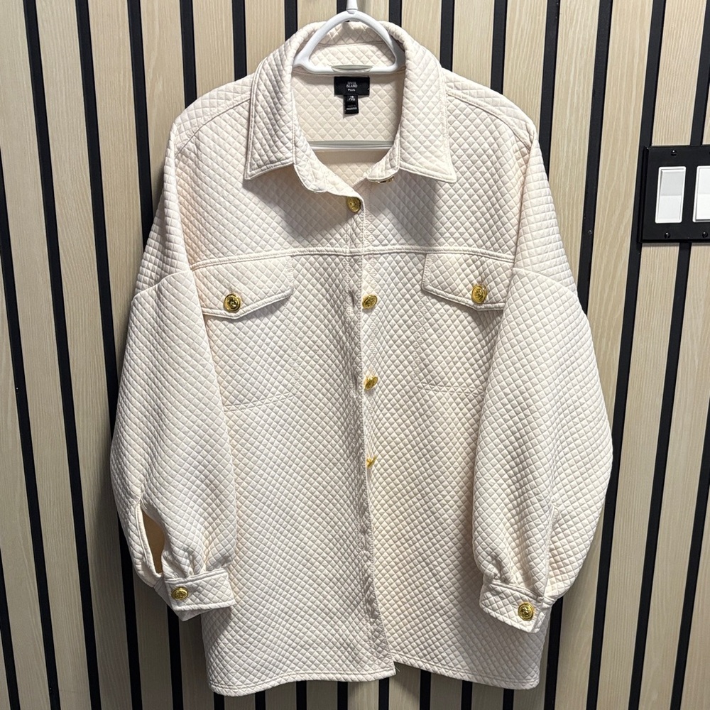 River Island Blush Quilted Shirt Jacket